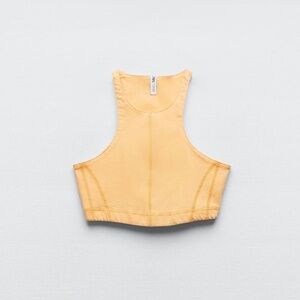NWOT Zara Yellow Crop Top